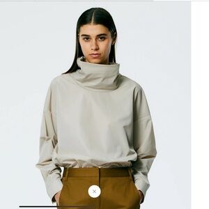 Tibi Italian Sporty Nylon Cowl Neck Top NWOT Small